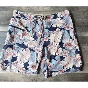 Patagonia Men's‎ Wavefarer Board Floral Tropical Hibiscus Blue Shorts Sz 34
